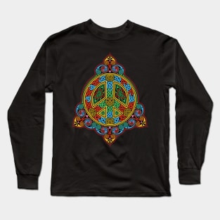 Celtic Peace Sign Knotwork in Color Long Sleeve T-Shirt